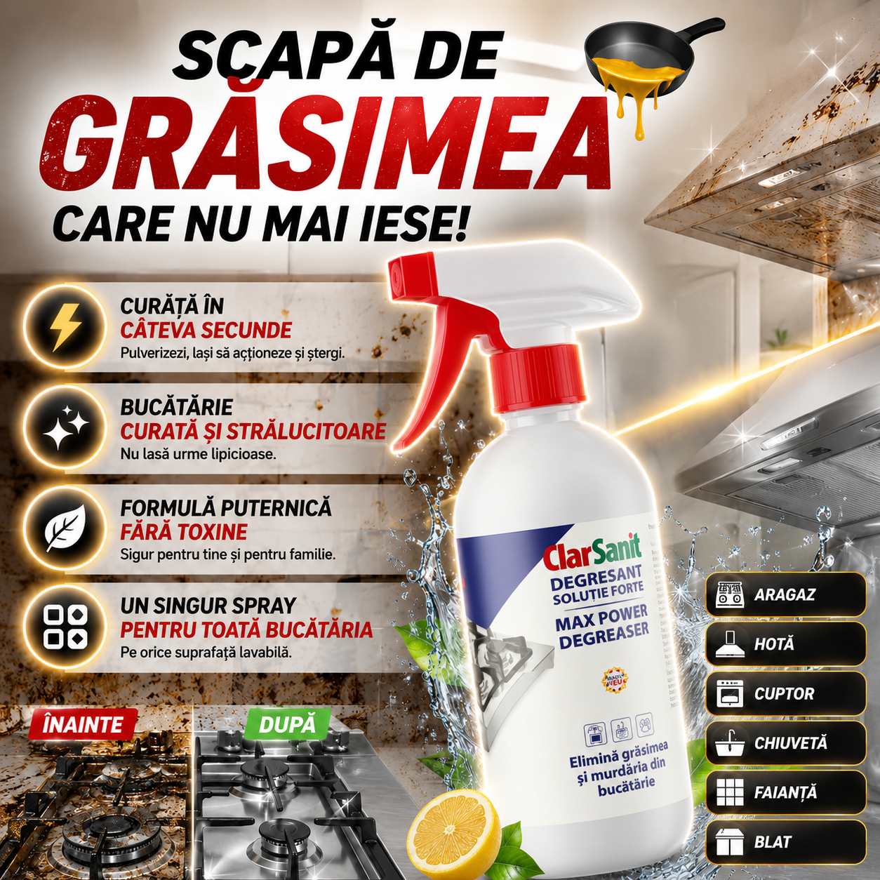 Spray Degresant pentru Bucătărie DegresMax™