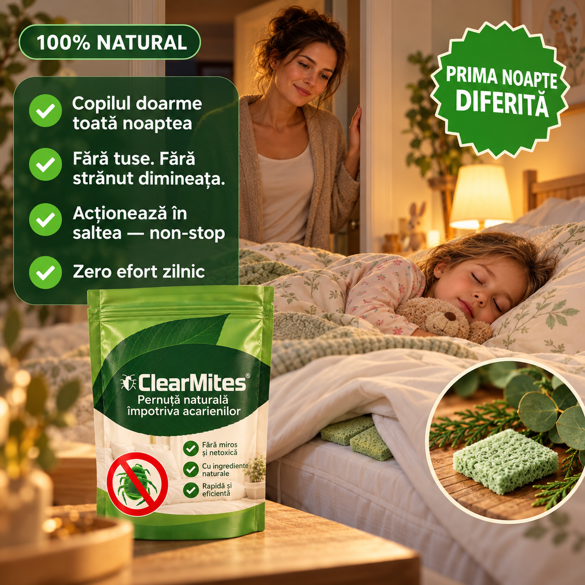 ClearMites™- Formulă naturală împotriva acarienilor