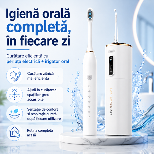 Pachet 2 în 1 - Periuță+Irigator - Rutină Orală Completă