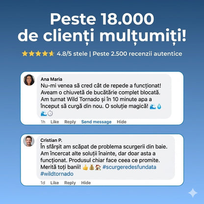 WildTornado™ - Solutie rapida pentru curatarea tevilor