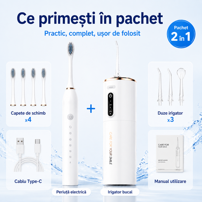Pachet 2 în 1 - Periuță+Irigator - Rutină Orală Completă