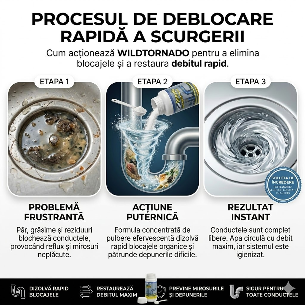 WildTornado™ - Solutie rapida pentru curatarea tevilor