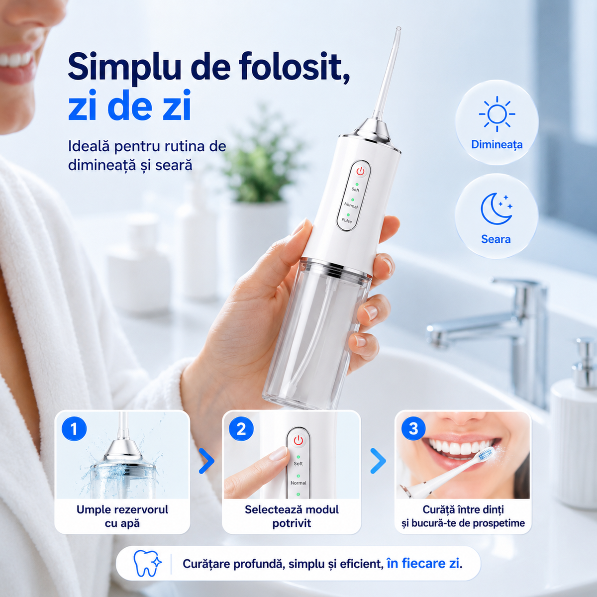 Duș Bucal Portabil AquaSmile™