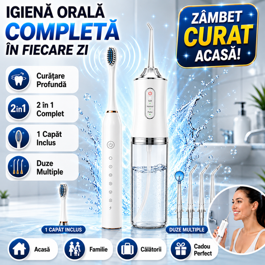 Pachet 2 în 1 - Periuță+Irigator - Rutină Orală Completă