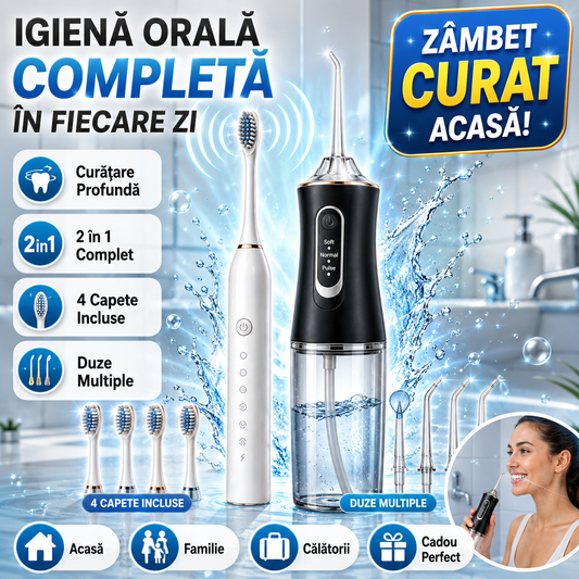 Pachet 2 în 1 - Periuță+Irigator - Rutină Orală Completă