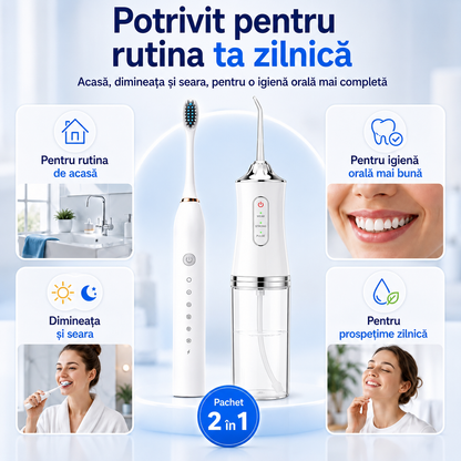 Pachet 2 în 1 - Periuță+Irigator - Rutină Orală Completă